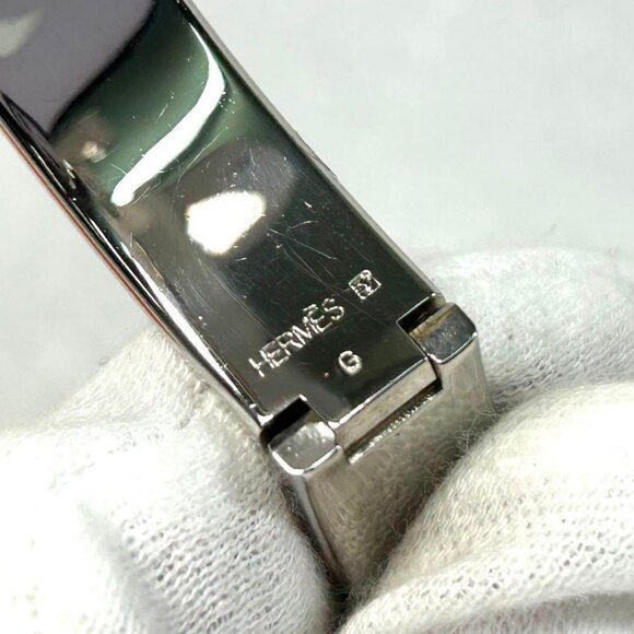 Authentic Hermes H Bracelet Clic Clac Bangle Blue Royal Silver - Picture 5 of 8